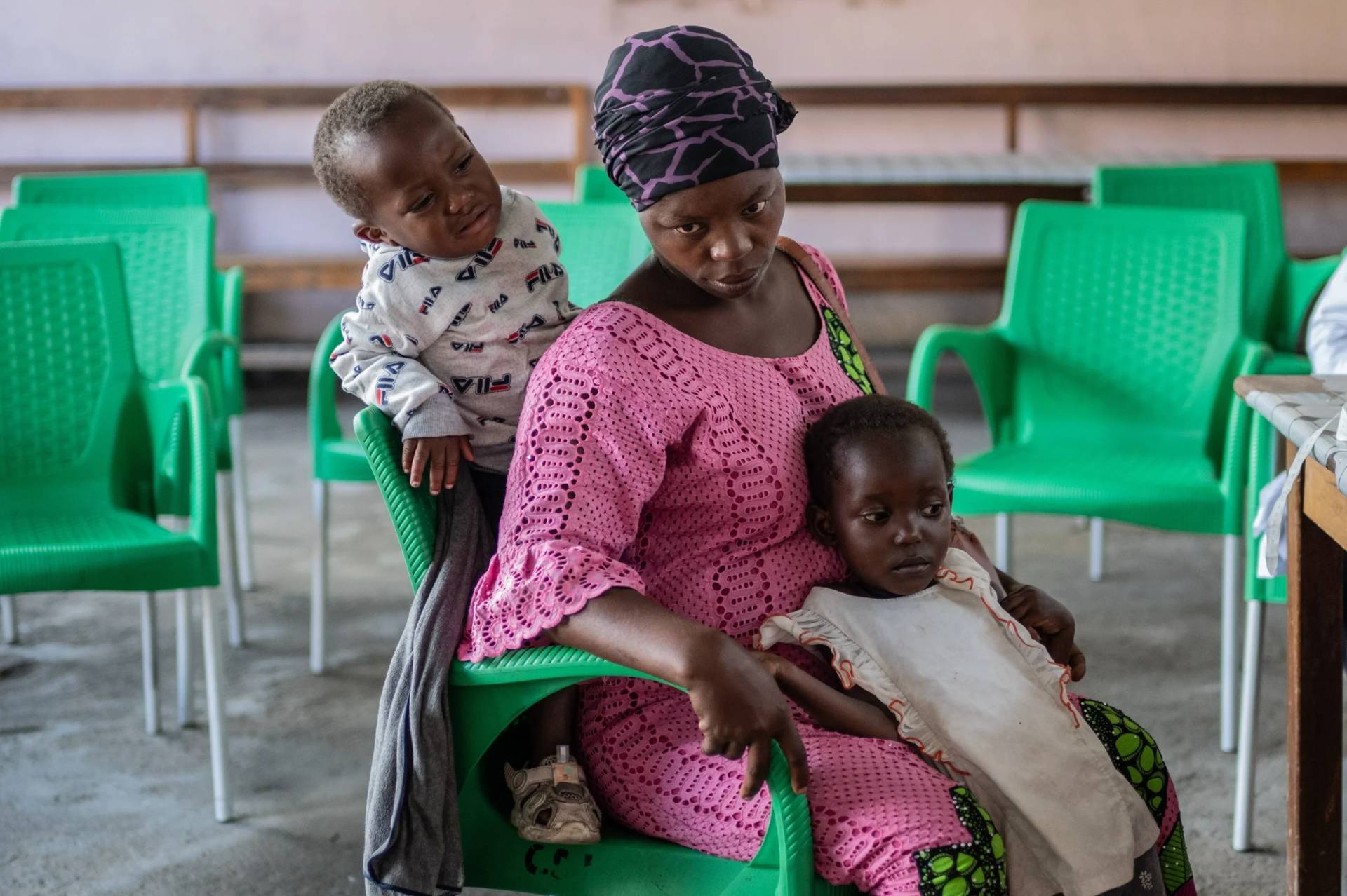 Irene Nabudeba, pregnant, mother of 5, waits for a consultation that used to be free at the Afia Himbi Hospital in Goma, Democratic Republic of Congo, Nov. 11, 2025. (Credit: Moses Sawasawa/AP.)