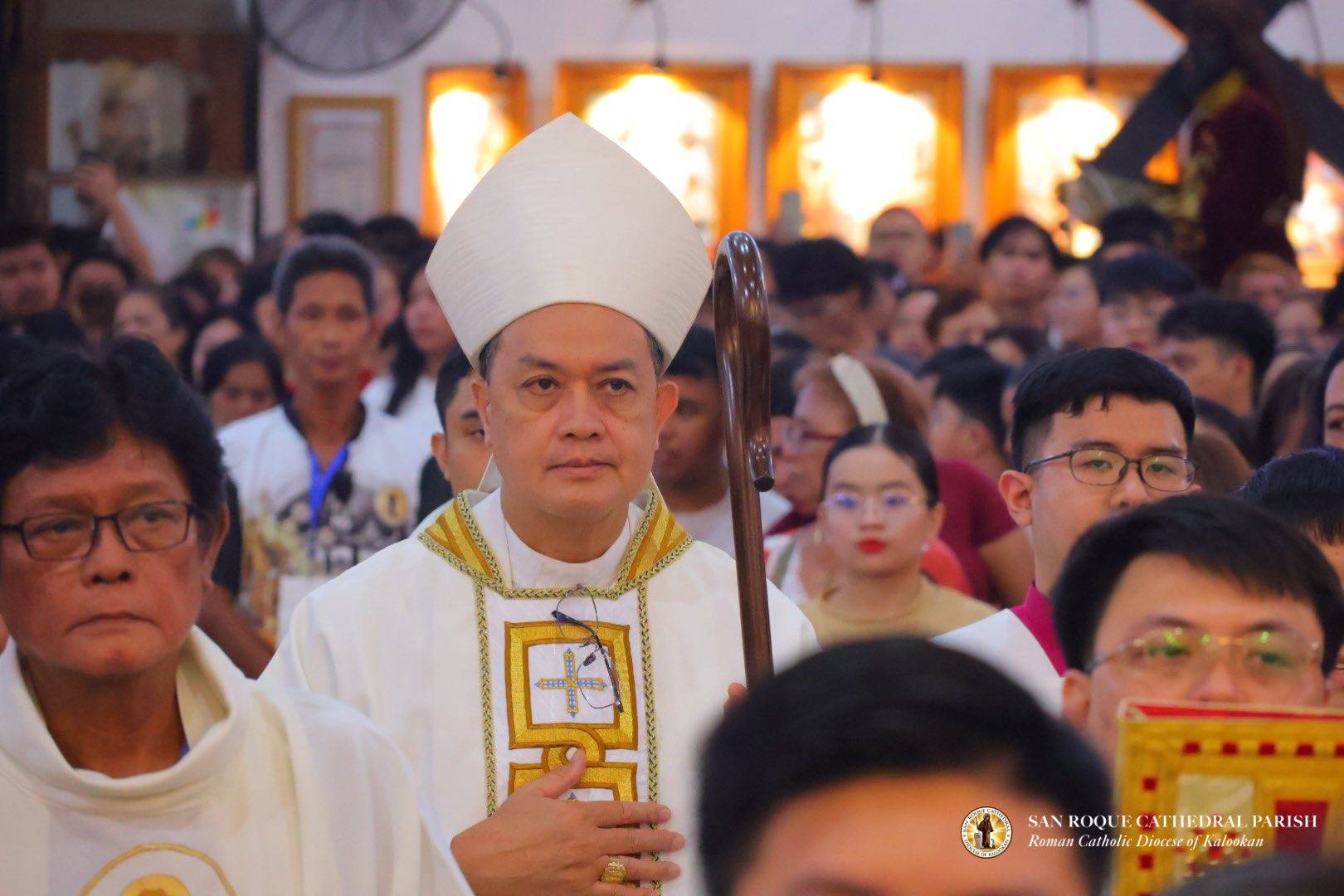 Cardinal Pablo Virgilio David celebrates the Midnight Mass on the Solemnity of the Nativity of the Lord at the San Roque Cathedral, Caloocan City, Dec. 24, 2025. (Credit: San Roque Cathedral Parish-Diocese of Kalookan/Facebook.)