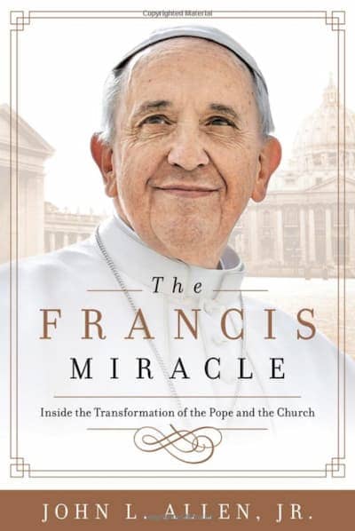 The Francis Miracle: Inside the Transformation of the Pope and the Church. By John L. Allen Jr.. 2015 | New York, Time Books | 276 pages. 
<p>There is no other organization whose inner workings are more secretive than the Vatican – the spiritual and physical center – of the Catholic Church. Now, with a dynamic new leader in Pope Francis, all eyes are upon the church, as this immensely popular Pope seeks to bring the church back from the right to center, in what can almost be described as a populist stance, blurring the lines between politics, religion and culture. With topics including women, finance, scandal, and reform at the fore, never before have so many eyes been upon the church in what could be its defining moment for modern times.</p>
.  Buy now on Amazon: https://www.amazon.com/Francis-Miracle-Inside-Transformation-Church/dp/1618931318.