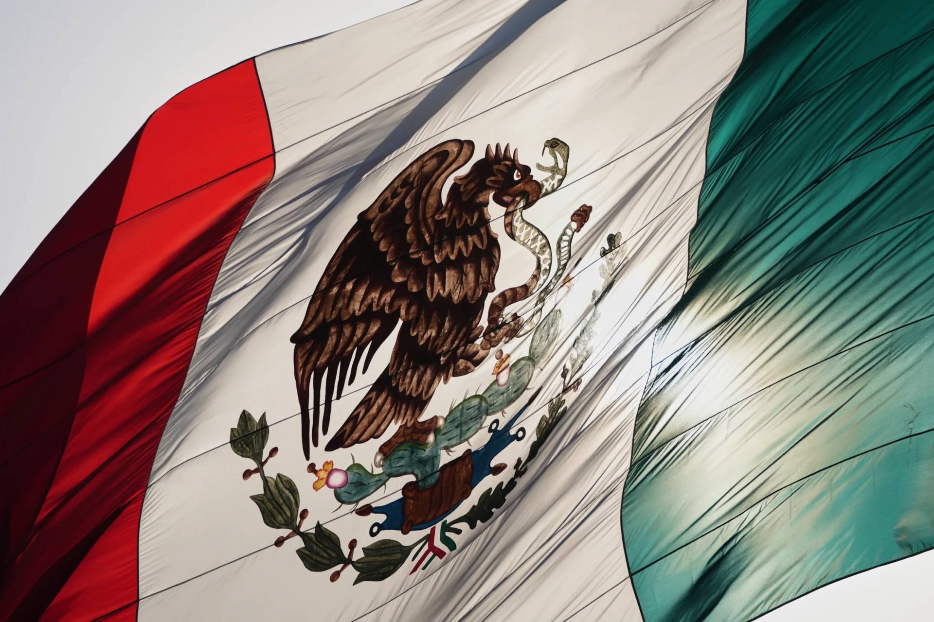 Mexican flag in Mexico City in Mexico on Nov. 13, 2025. (Credit: Claudia Rosel/AP.)