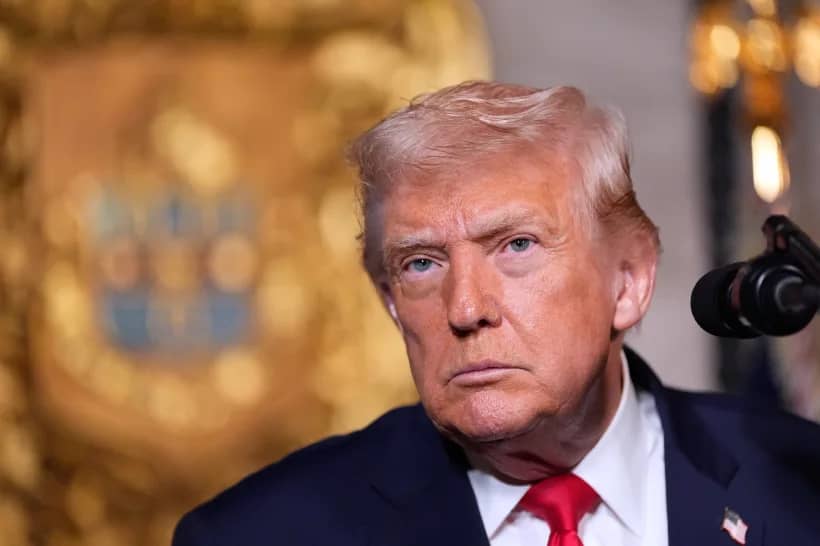 President Donald Trump speaks at his Mar-a-Lago club, Monday, Dec. 22, 2025, in Palm Beach, Fla. (Credit: Alex Brandon/AP.)